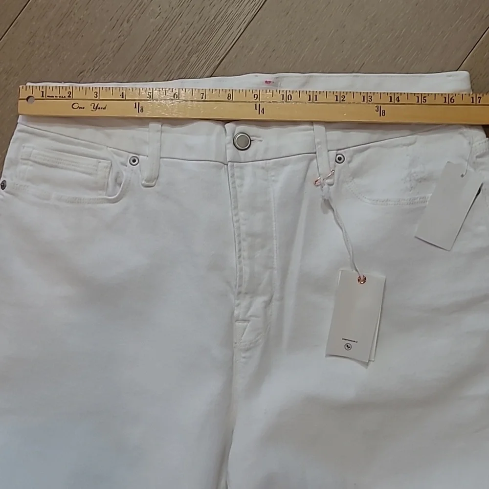NWT Good American Jeans Women's sz 16 GC046T White Good Classic Ankle High Rise
